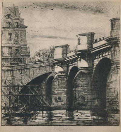 Le Pont-Neuf 8° Stato, 7 316 x 7 14 pollici, 1853, 1927 da Charles Meryon