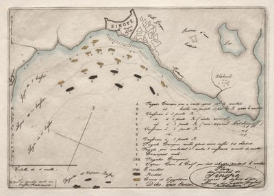 Mappa della Battaglia di Sinope da Charles Meryon