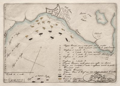 Mappa della battaglia di Sinope da Charles Meryon