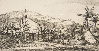 Nuova Caledonia: grande capanna nativa sulla strada da Balade a Puebo, 1845, 1863 da Charles Meryon