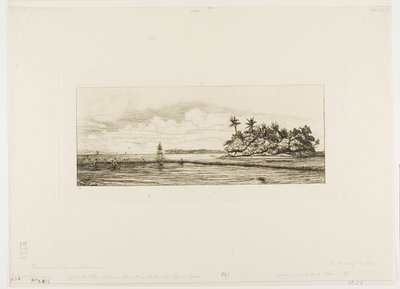 Oceania: Pesca, vicino alle isole con palme nel gruppo Uea o Wallis, 1845 da Charles Meryon