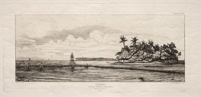 Oceania: Pesca vicino alle Isole con Palme nel Gruppo Uea o Wallis, 1845 da Charles Meryon