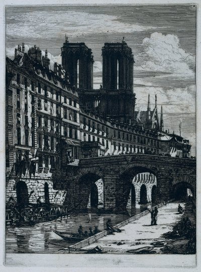 Petit Pont sulla Senna a Parigi da Charles Meryon