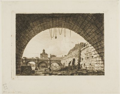 Pont-Neuf e la Samaritaine Visti da Sotto il Primo Arco del Pont-au-Change, Parigi da Charles Meryon