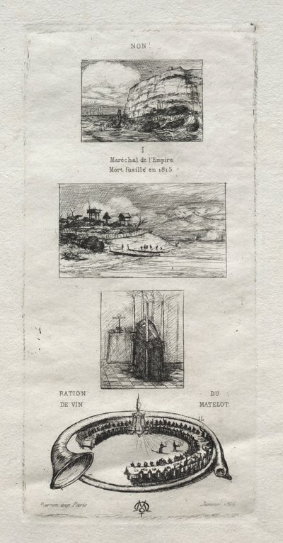 Rebus: No, Morny non è morto perché si sta sposando di nuovo, 1866 da Charles Meryon