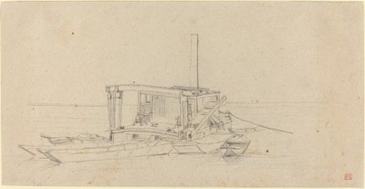 Draghe e Chiatte sul Fiume da Charles Meryon