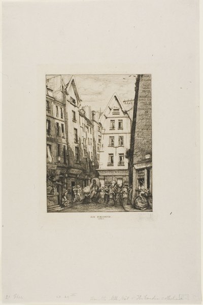 Rue Pirouette aux Halles, Parigi da Charles Meryon