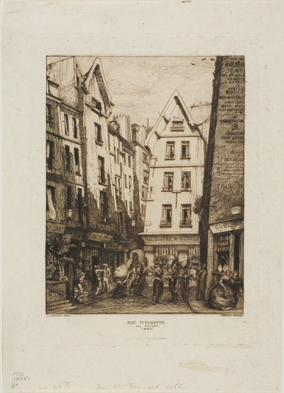 Rue Pirouette aux Halles, Parigi da Charles Meryon