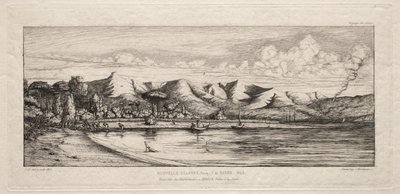 Pesca sulla Senna al Punto dei Carbonai, Akaroa, Penisola di Banks, 1845 da Charles Meryon