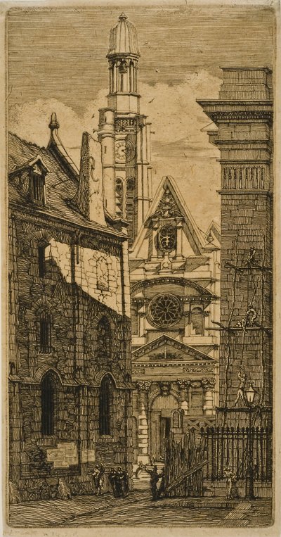 St. Etienne-du-Mont, Parigi, da Eaux-fortes sur Paris da Charles Meryon