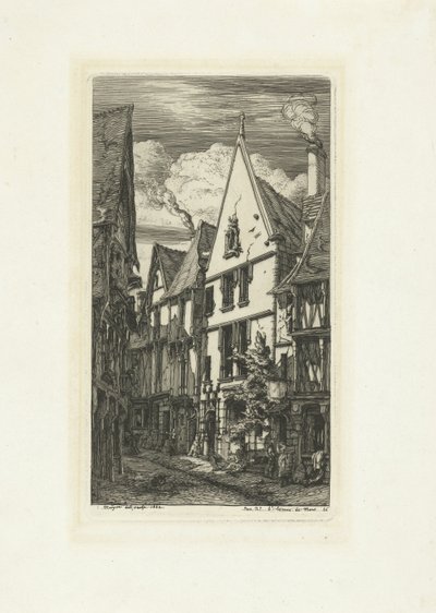Strada Rue des Toiles a Bourges da Charles Meryon