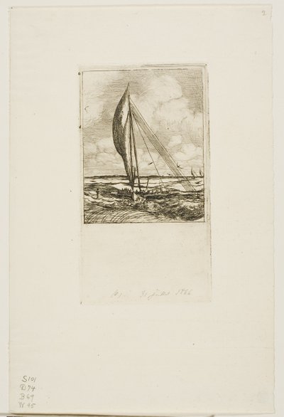 Proa a vela rapida, Arcipelago di Mulgrave, Oceania da Charles Meryon