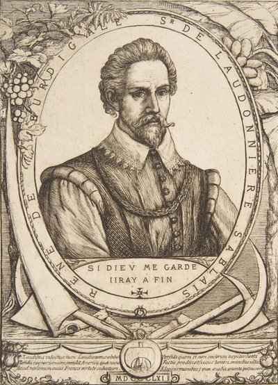 Il colono René de Laudonnière Sablais, dopo van de Passe da Charles Meryon