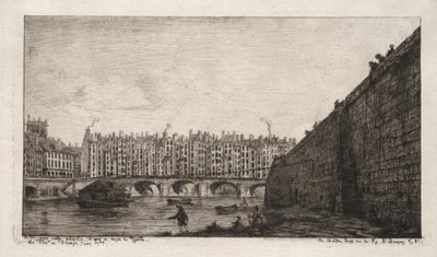 Il Ponte dello Scambio, Parigi, circa 1784 da Charles Meryon