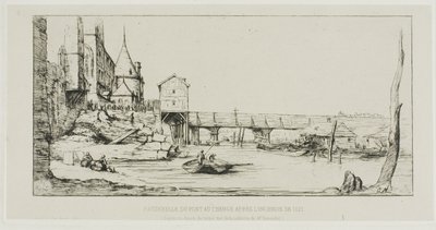 Il ponte temporaneo che sostituisce il Pont-au-Change, Parigi, dopo l