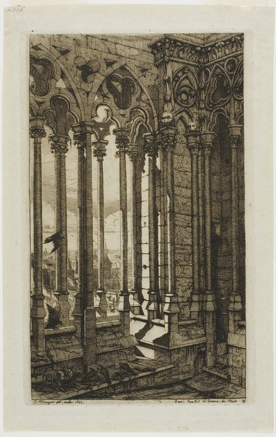 La galleria di Notre-Dame, Parigi da Charles Meryon