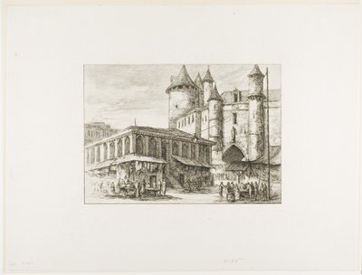 Il Grand Châtelet, Parigi, c. 1780, dopo un disegno precedente da Charles Meryon