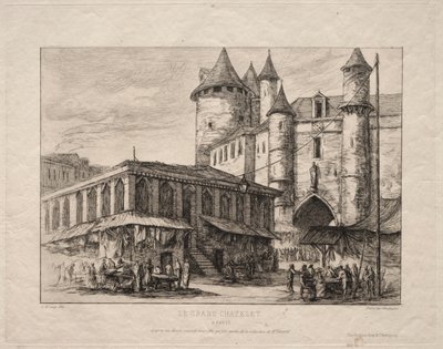 Il Grand Châtelet, Parigi, circa 1780, 1861 da Charles Meryon
