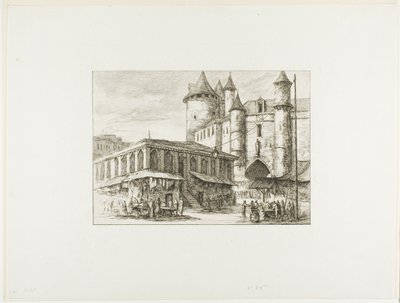Il Grand Châtelet, Parigi, c. 1780, dopo un disegno precedente da Charles Meryon