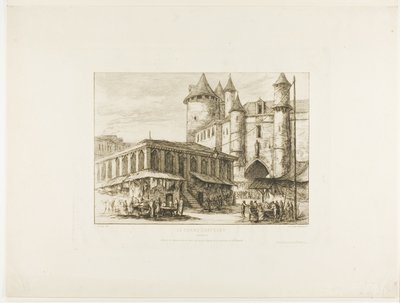 Il Grand Châtelet, Parigi, c. 1780, dopo un disegno precedente da Charles Meryon