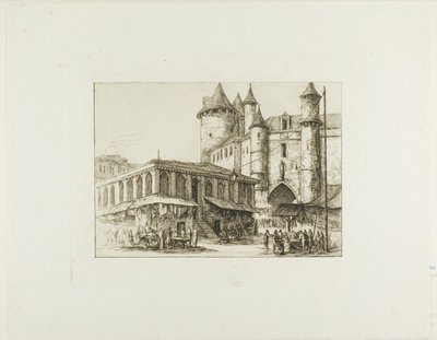 Il Grand Châtelet, Parigi, c. 1780, da un disegno precedente da Charles Meryon