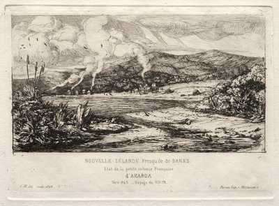 La piccola colonia francese ad Akaroa, 1845, 1865 da Charles Meryon