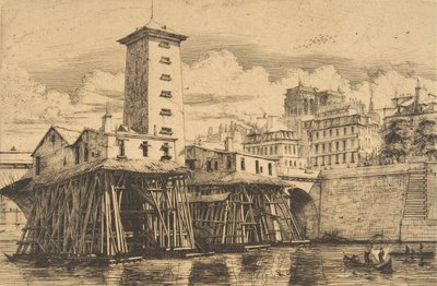La Pompa di Nôtre-Dame, Parigi, 1852 da Charles Meryon