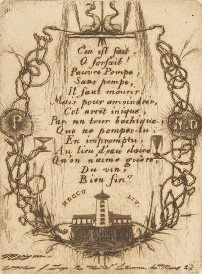 La pompa di Notre-Dame, piccola tavola, 1854 da Charles Meryon