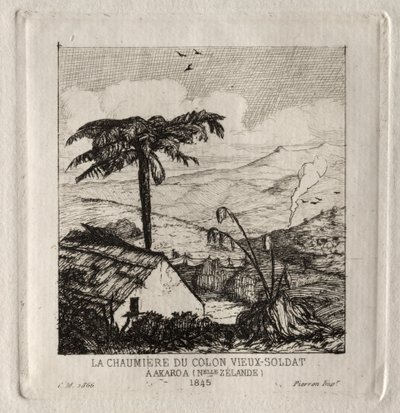 Capanna del vecchio soldato colono ad Akaroa, 1845, 1866 da Charles Meryon