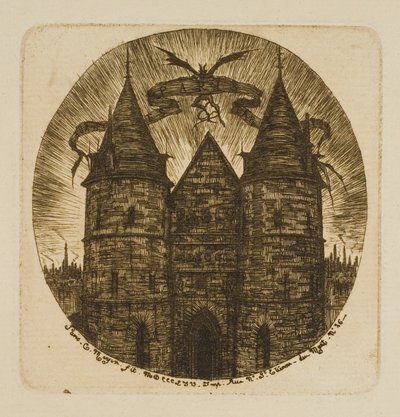 La vecchia porta del Palais de Justice, Parigi da Charles Meryon