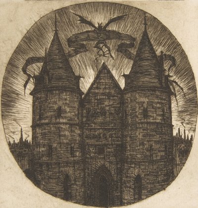 La vecchia porta del Palais de Justice, Parigi, 1854 da Charles Meryon