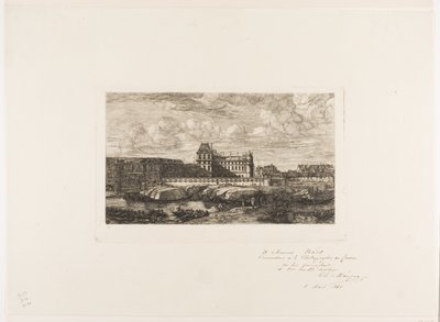 Il vecchio Louvre, Parigi, 1651 da Charles Meryon