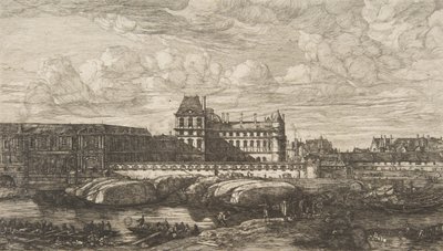 Il vecchio Louvre, Parigi, dopo Zeeman da Charles Meryon