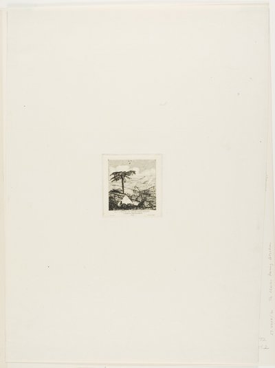 Il cottage di paglia del vecchio soldato, Akaroa, 1845 da Charles Meryon