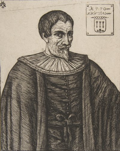 Lo storico John Besly, dopo Jaspar Isaac, 1861 da Charles Meryon