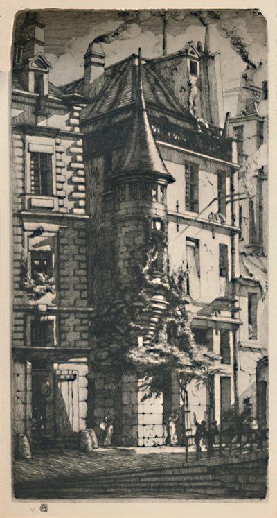 Tourelle De La Rue De La Tixéranderie 2nd State, 9 34 x 5 316 Inches, 1852, 1927 da Charles Meryon