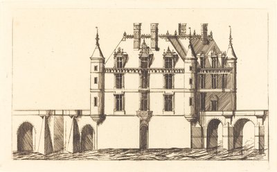 Castello di Chenonceau, 1a tavola da Charles Meryon after Jacques Androuet Ducerceau I
