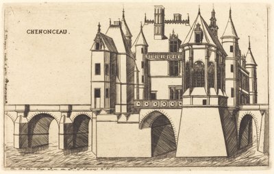 Castello di Chenonceau, 2a tavola da Charles Meryon after Jacques Androuet Ducerceau I
