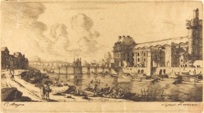 Il padiglione di Mlle. e una parte del Louvre da Charles Meryon after Reinier Nooms, called Zeeman