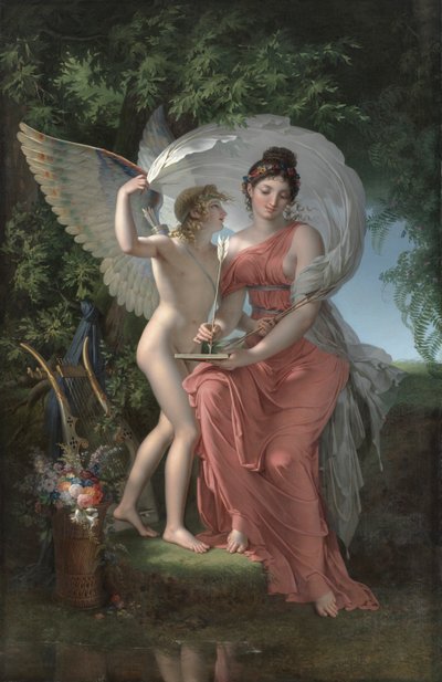 Erato, musa della poesia lirica da Charles Meynier