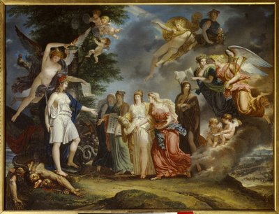 Il secolo dei Lumi: La Francia trionfante incoraggia la Scienza e le Arti in mezzo alla guerra da Charles Meynier