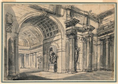 Fantasia architettonica: interno di un palazzo da Charles Michel Ange Challe