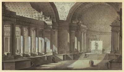 Fantasia architettonica: interno del Tempio di Atena da Charles Michel Ange Challe