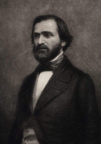 Ritratto del compositore Giuseppe Verdi da Charles Michel Geoffroy