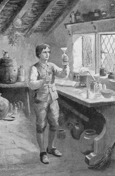 Il giovane Humphry Davy che fa i suoi primi esperimenti da Charles Mills (after) Sheldon