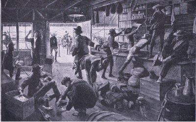 Boeri che saccheggiano un negozio nella proprietà del fiume Grange, illustrazione da After Pretoria: The Guerilla War, 1902 da Charles Mills Sheldon