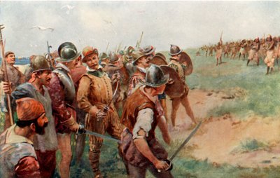 Il gruppo di Drake attaccato dai Patagoni da Charles Mills Sheldon