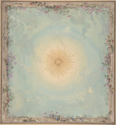 Progetti per soffitti con sole centrale, XIX secolo da Charles Monblond