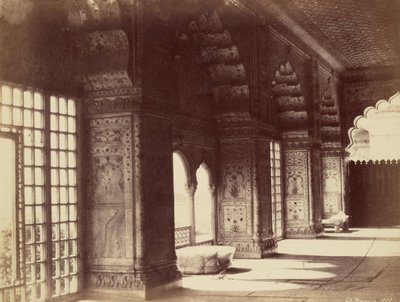 Interno del Trono di Cristallo nel Dewan-i-Khas da Charles Moravia
