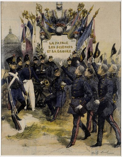 Politecnici che salutano i loro anziani (1794-1894) di Charles Morel (centenario della scuola) da Charles Morel